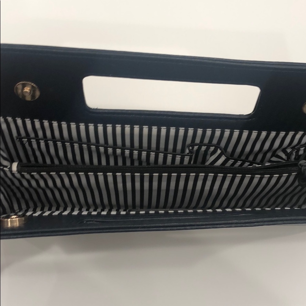 Never Used Navy Blue Top Handle Clutch - Picture 5 of 13